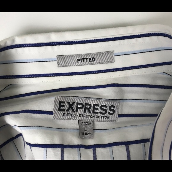 Express Mens Stretch Fitted Button Front Shirt L - Picture 3 of 3